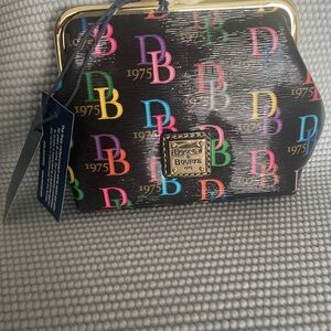 Dooney & Bourke Black Multicolor Logo Clutch